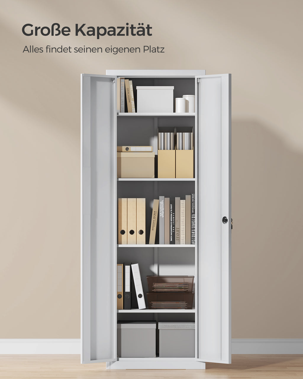 Archivschrank mit doppelten Türen und 5 Levels