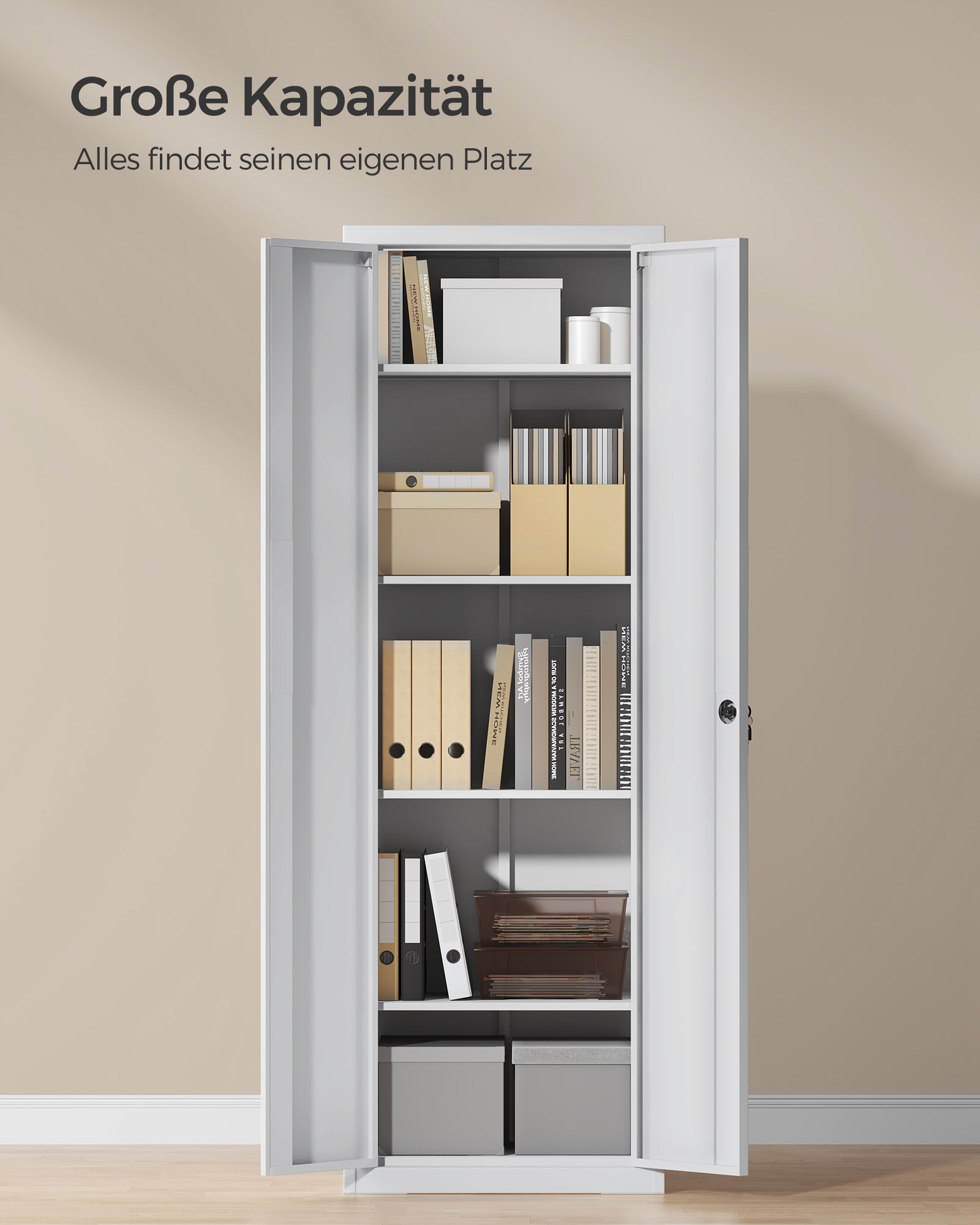 Archivschrank mit doppelten Türen und 5 Levels