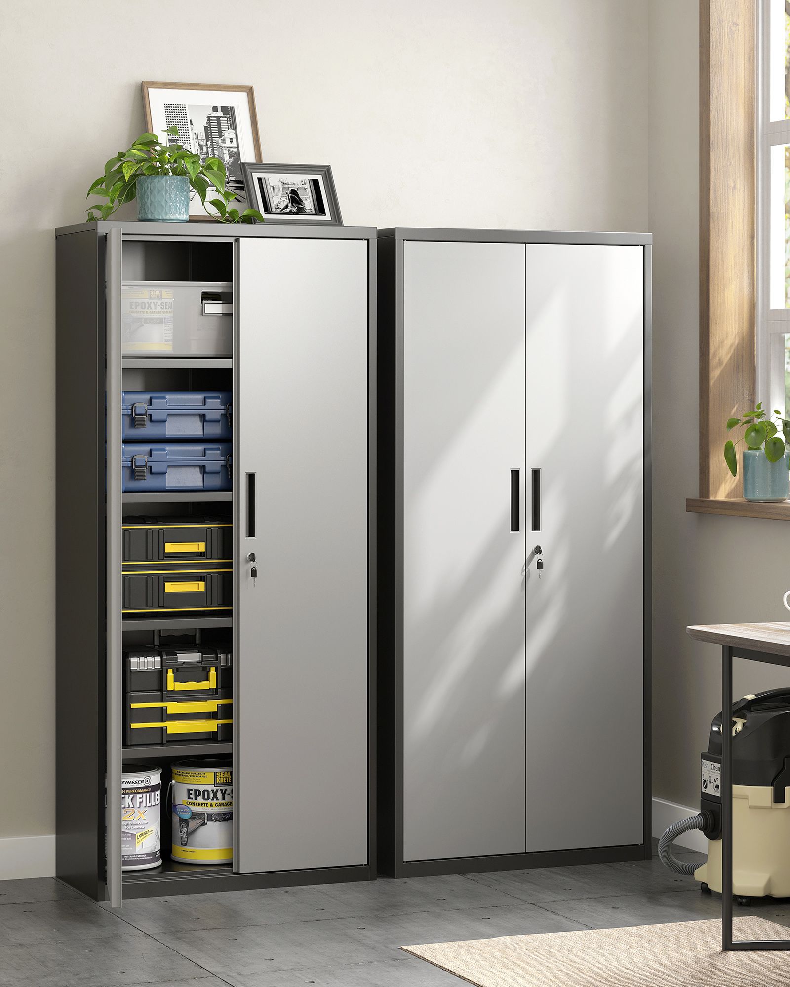Archivschrank - 5 Level - mit einstellbaren Regalen