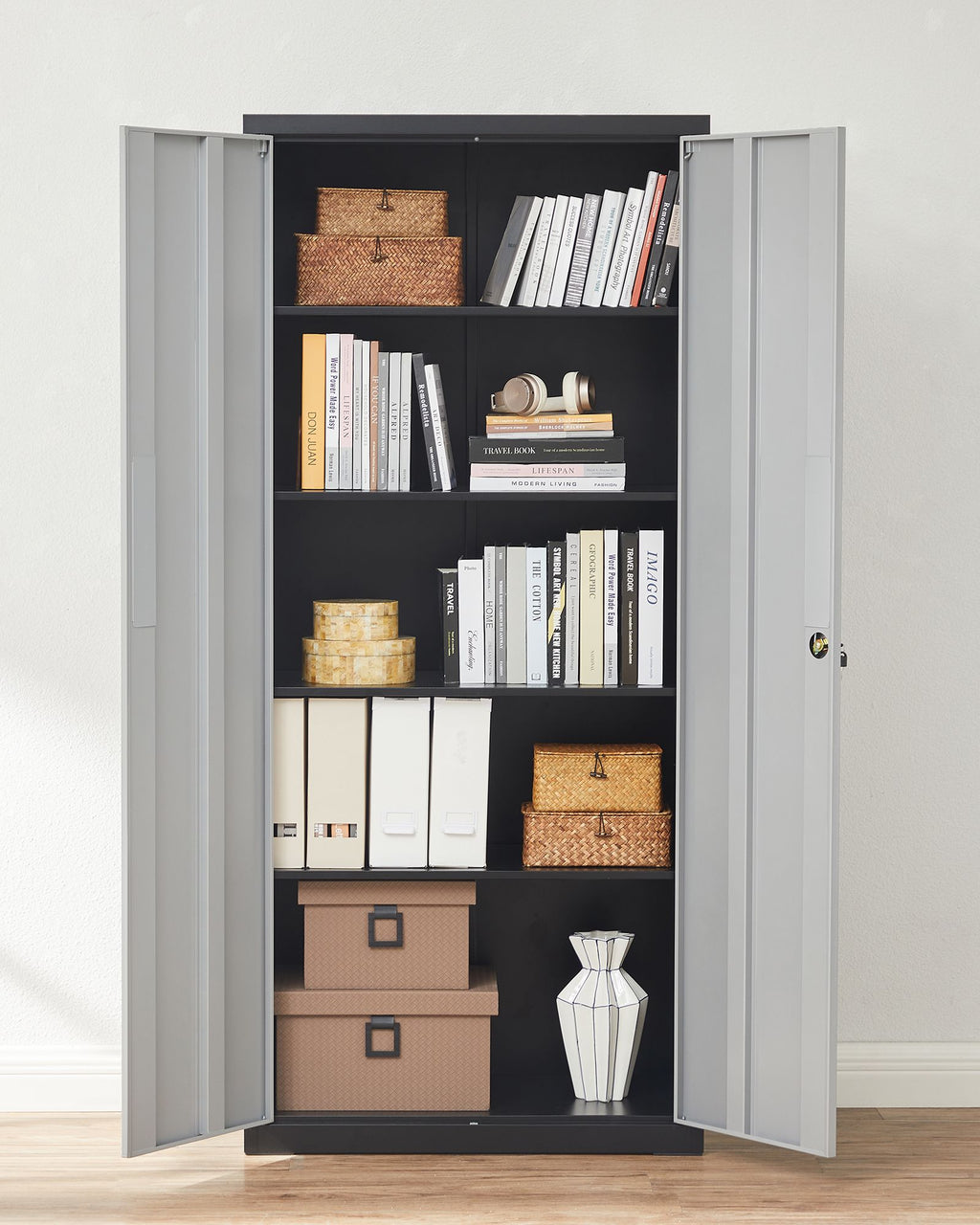 Archivschrank - 5 Level - mit einstellbaren Regalen