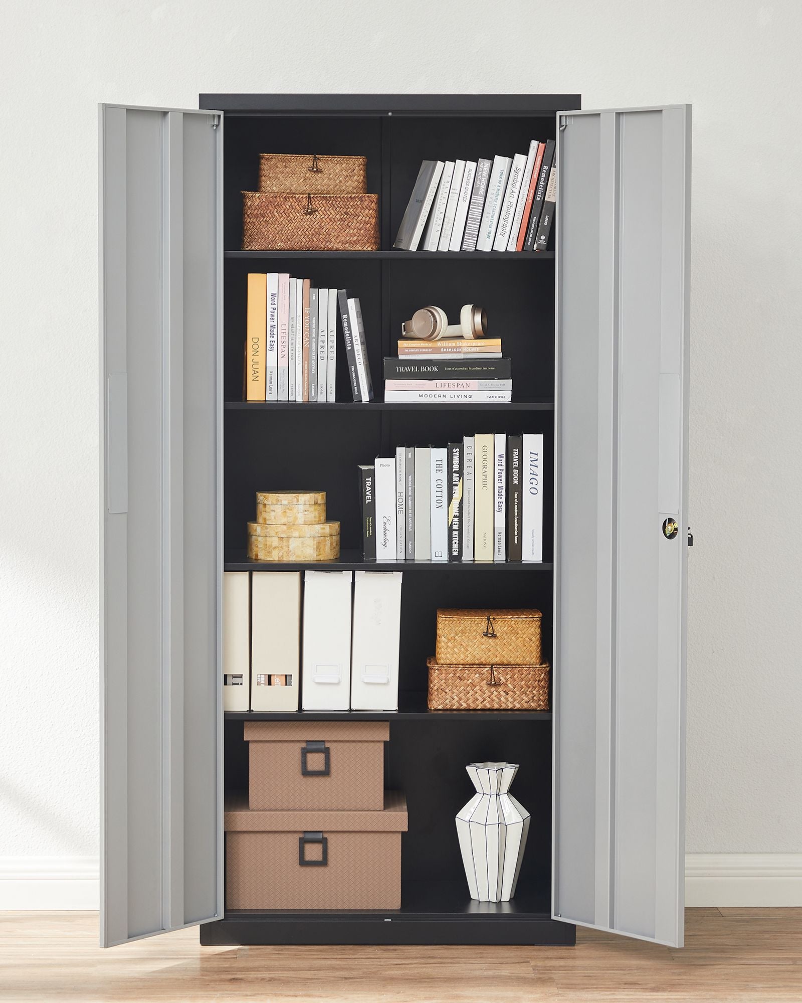 Archivschrank - 5 Level - mit einstellbaren Regalen