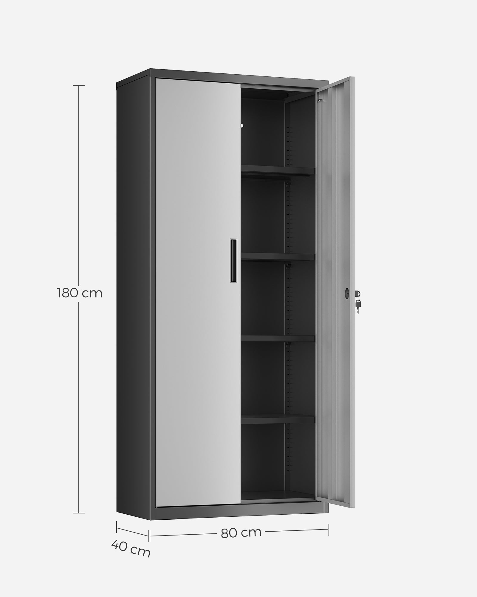Archivschrank - 5 Level - mit einstellbaren Regalen