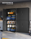 Archivschrank mit 4 Türen und 5 Stufen 40 x 80 x 180 cm mattschwarz