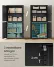 Archivschrank mit 4 Türen und 5 Stufen 40 x 80 x 180 cm mattschwarz