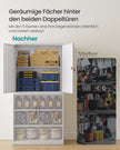 Archivschrank mit 4 Türen und 5 Level 40 x 80 x 180 cm Matte Grau