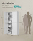 Archivschrank mit 4 Türen und 5 Level 40 x 80 x 180 cm Matte Grau