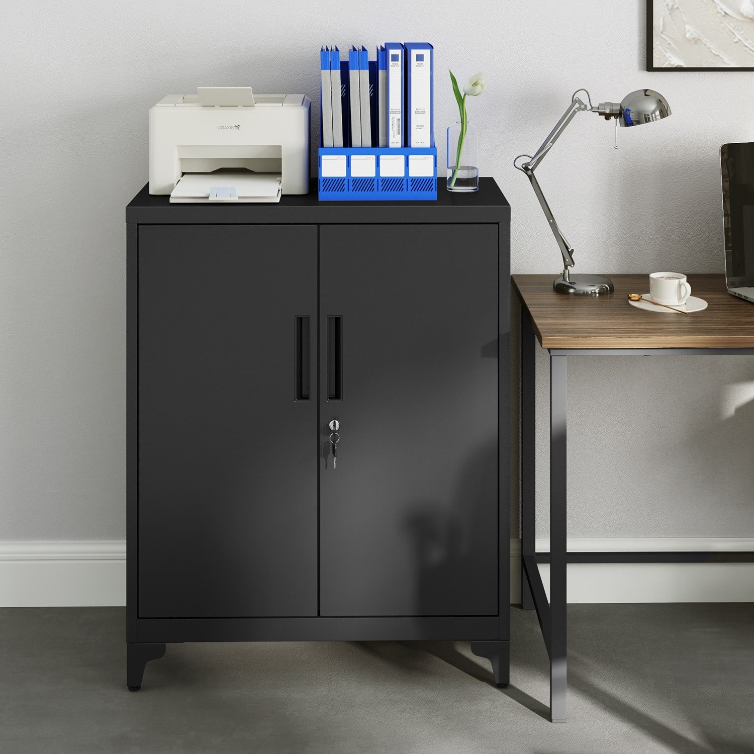 Archivschrank - Büroschrank mit 2 Türen, geräumiger Lagerschrank