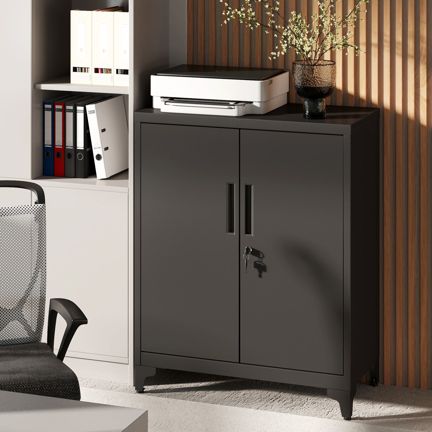 Archivschrank - Büroschrank mit 2 Türen, geräumiger Lagerschrank