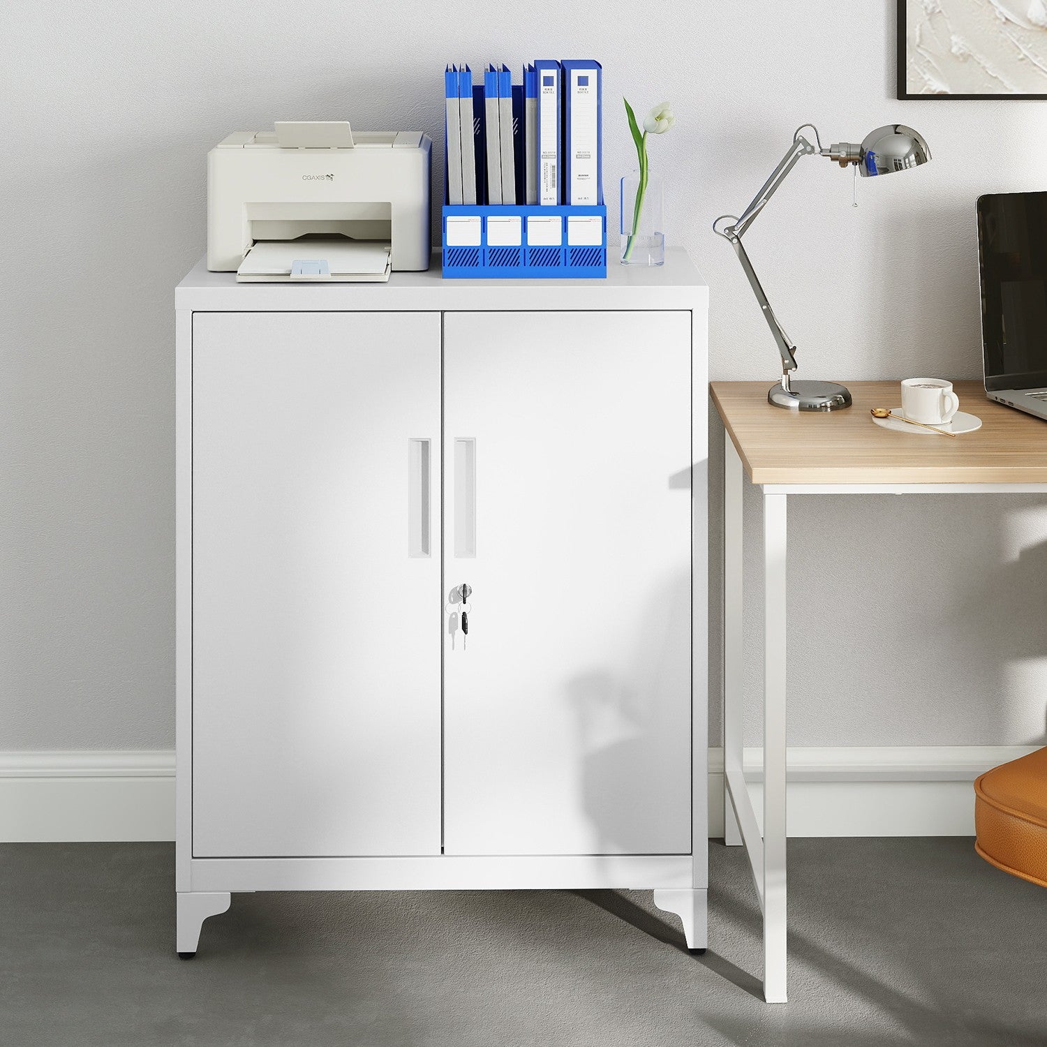 Archivschrank - Büroschrank mit 2 Türen, geräumiger Lagerschrank