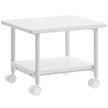 Printertafel - 48 x 40 x 34 cm - met wielen - 2 niveaus - wit - maximaal draagvermogen tafelblad 45 kg - maximaal draagvermogen onderste plank 15 kg