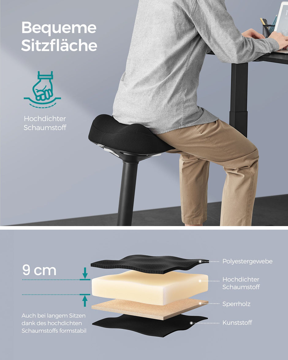 Stehender Stuhl - Höhe verstellbar - modern - schwarz