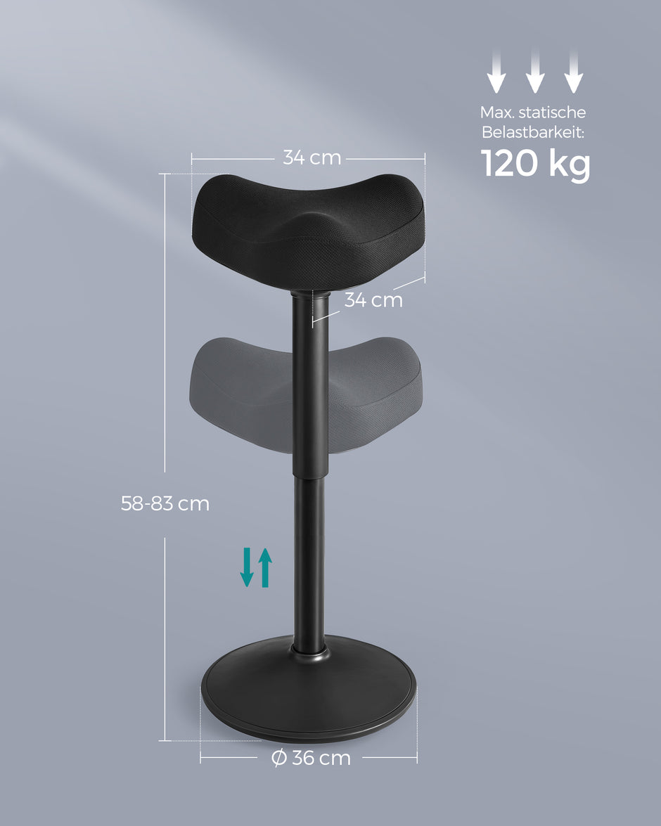Stehender Stuhl - Höhe verstellbar - modern - schwarz