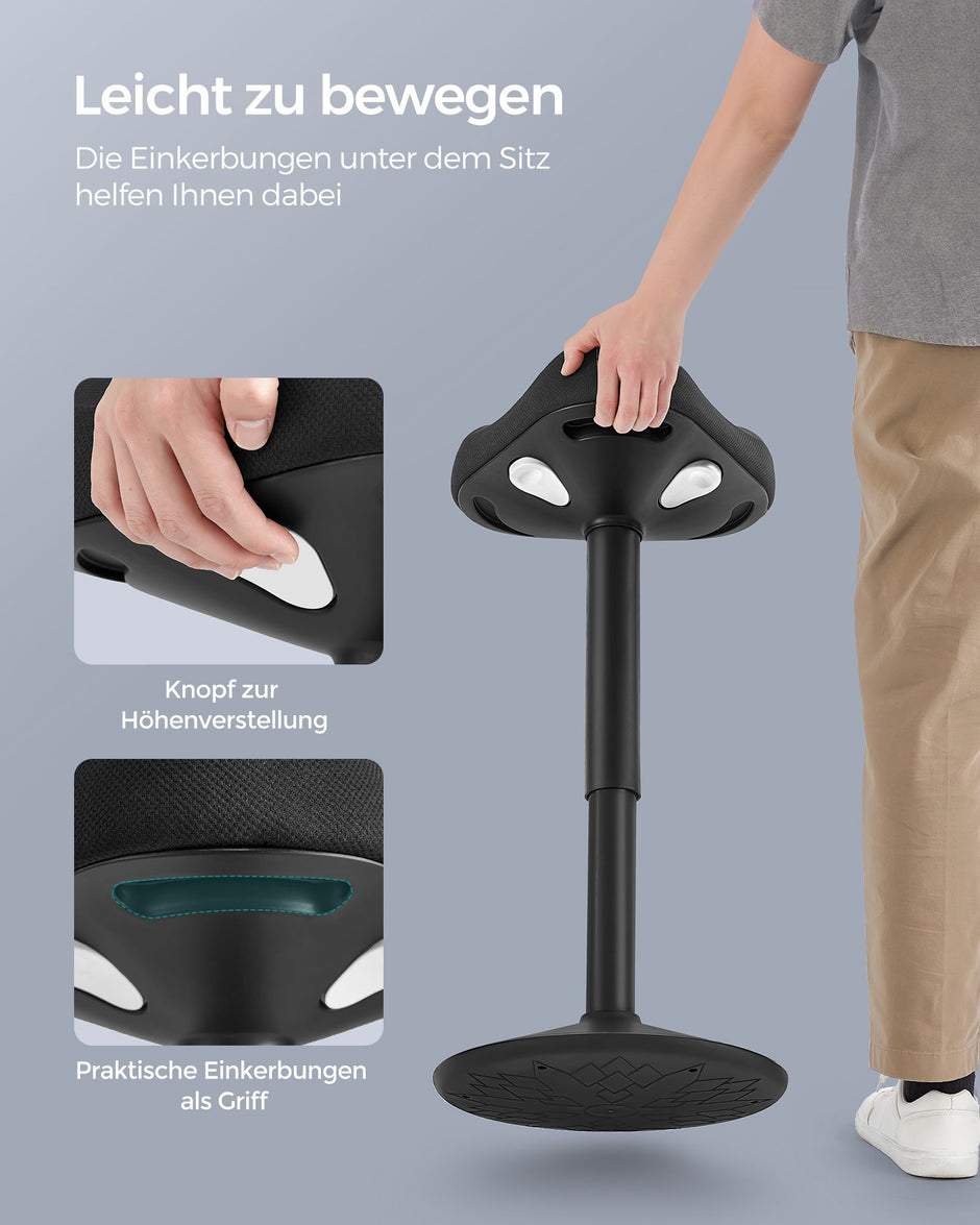 Stehender Stuhl - Höhe verstellbar - modern - schwarz