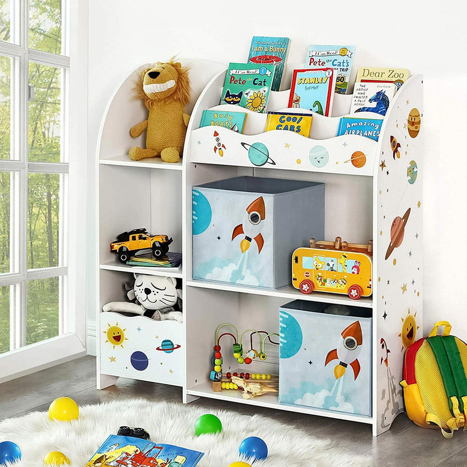 Organizer - Kinderzimmerschrank - Spielzeug und Buchspeicher - Weiß