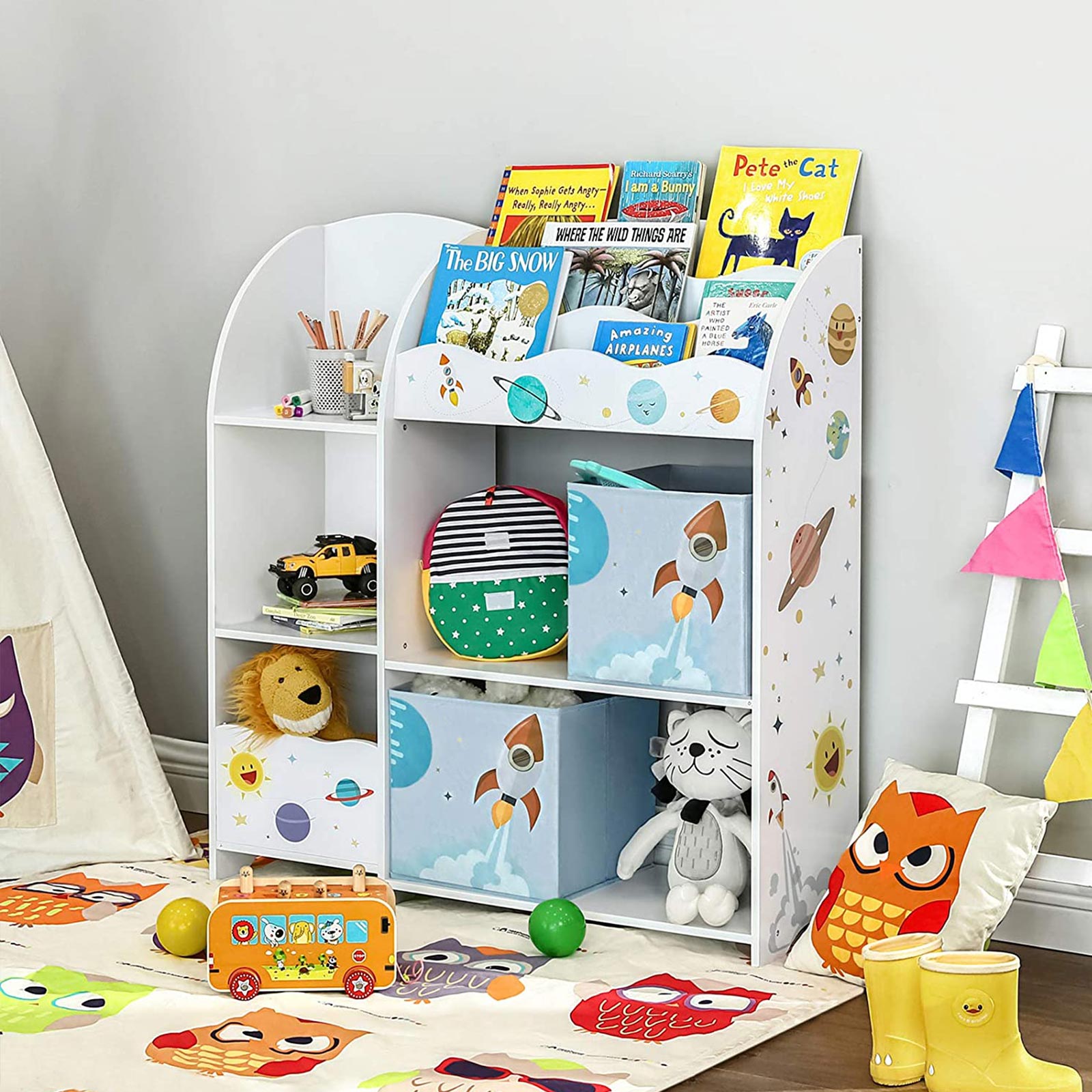 Organizer - Kinderzimmerschrank - Spielzeug und Buchspeicher - Weiß