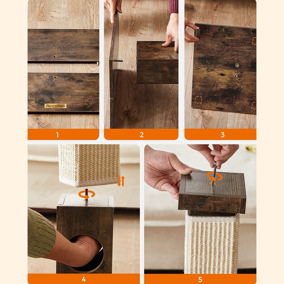 Kratzerpfosten - mit Spielzeug - Sisaltouw - 73 cm - Brown