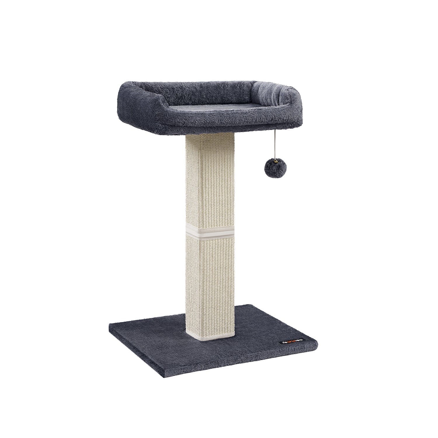 Kratzerpfosten - Katzenbaum - mit Plüschplattform - 40 x 30 cm - grau