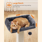 Kratzerpfosten - Katzenbaum - mit Plüschplattform - 40 x 30 cm - grau