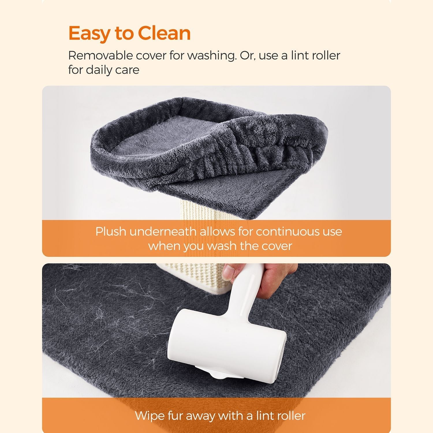 Kratzerpfosten - Katzenbaum - mit Plüschplattform - 40 x 30 cm - grau