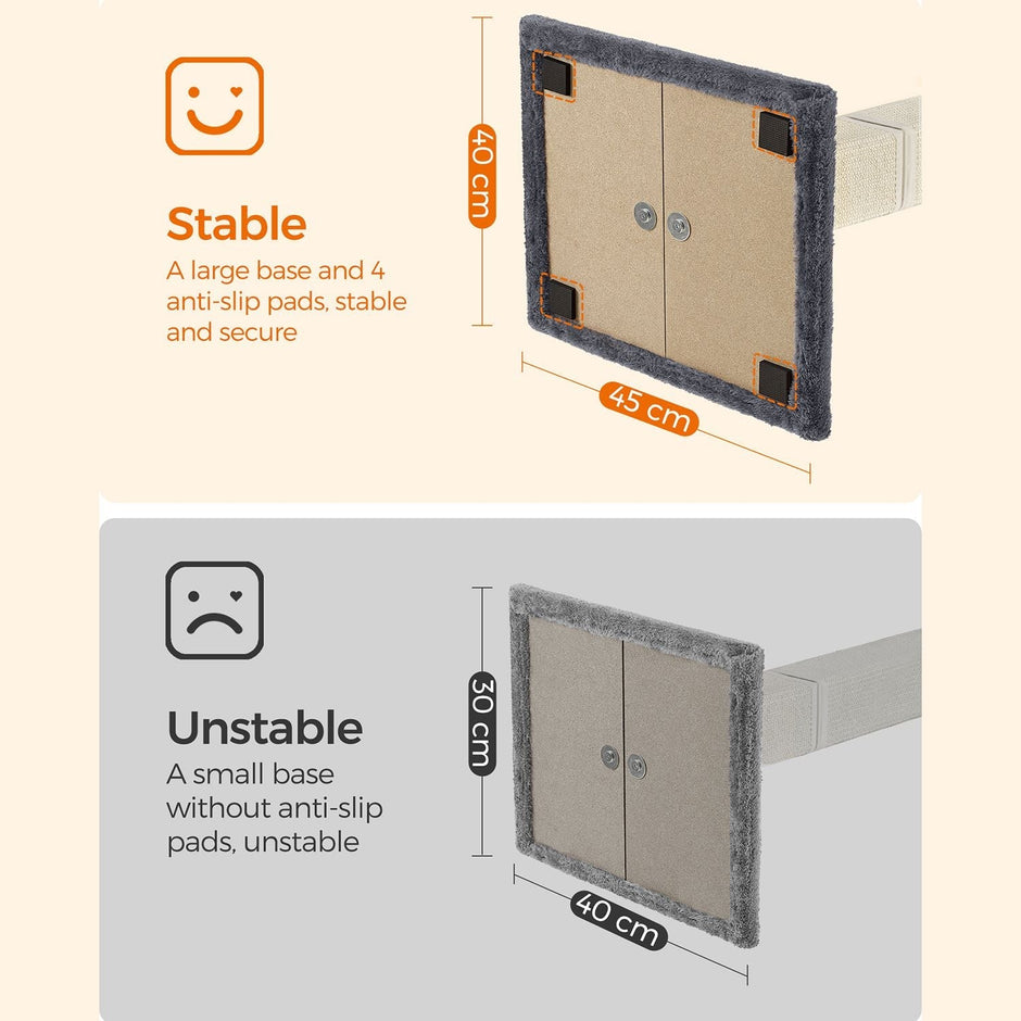 Kratzerpfosten - Katzenbaum - mit Plüschplattform - 40 x 30 cm - grau