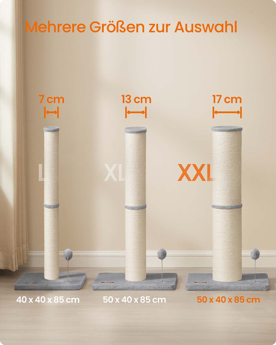 Xxl Kratzerpfosten für große Katzen, Taubengrau