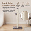 Krabpaal – Natuurlijk Sisal – Met Speelbal – 84 cm Hoog – Donkergrijs