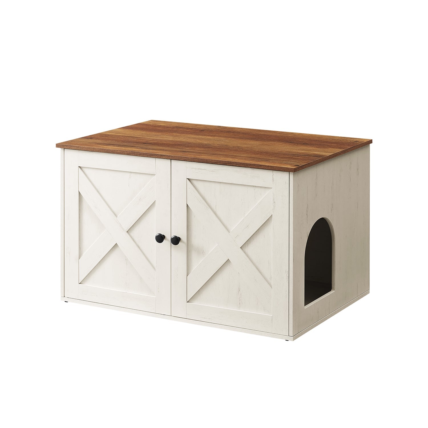 Katzenschalenmöbel - Katzenhaus mit Türen - Vintage Brown / Schwarz