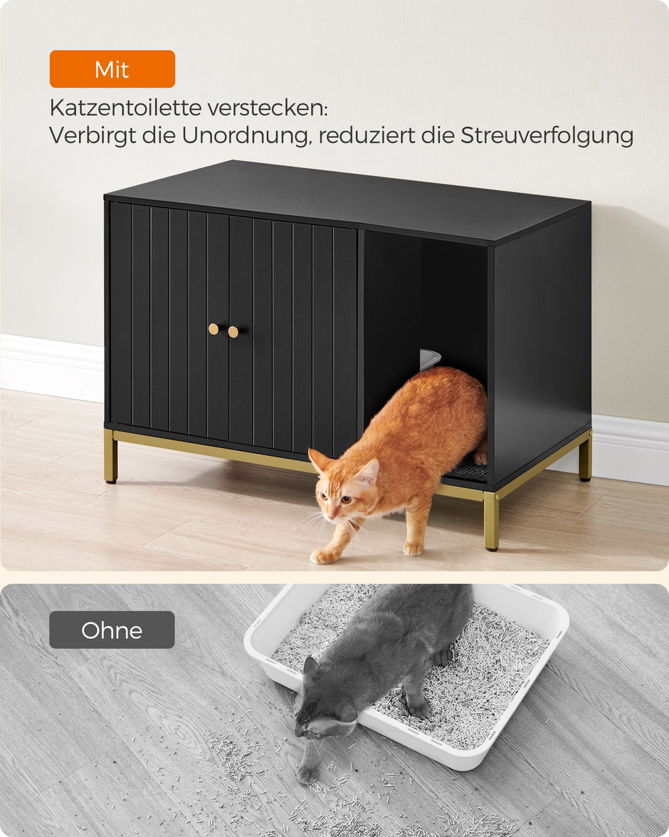 Katzenbäckerei mit Krabbenmatte und goldenen Beinen
