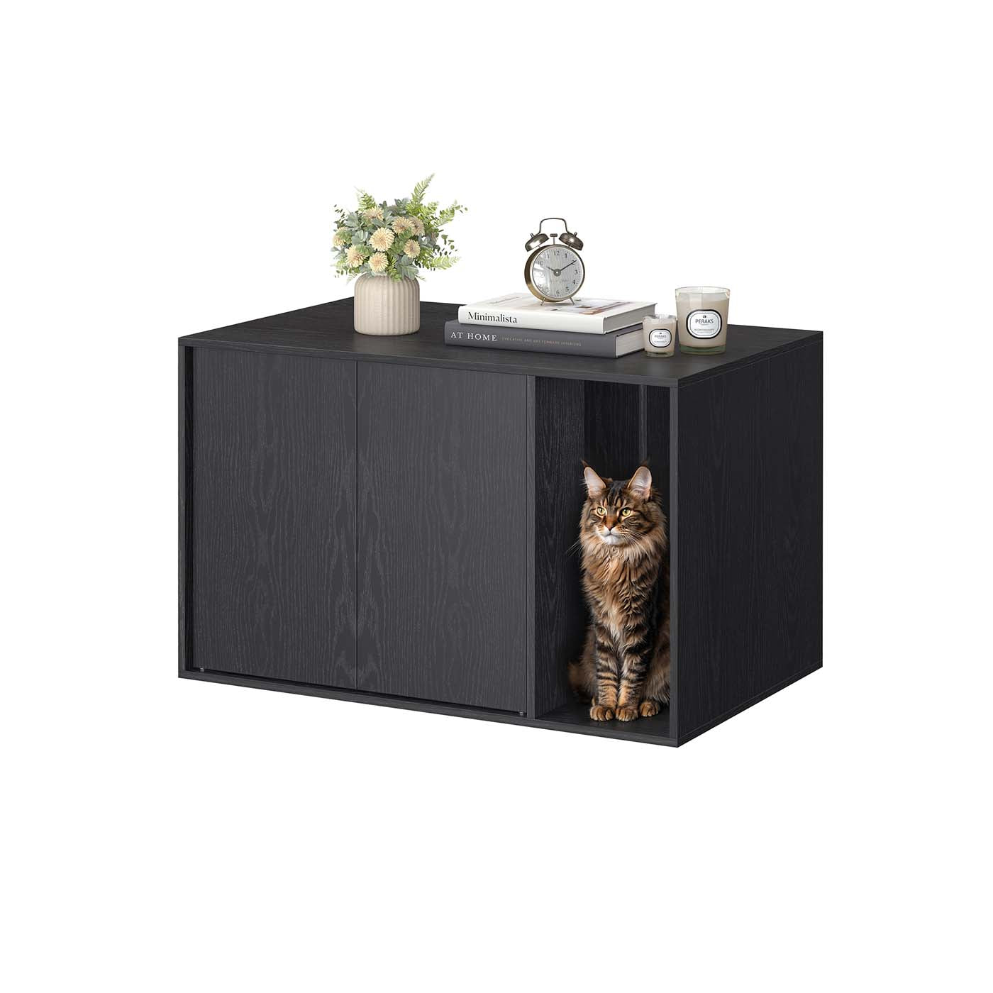 Katze mit Push-to-Open-Türen für große Katzen gebacken