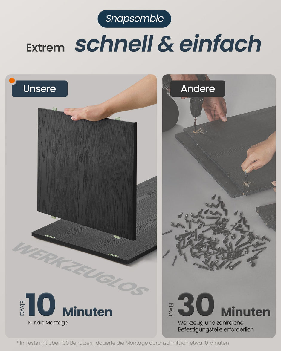 Kattenbakmeubel - Met Push-to-Open Deuren - Voor Grote Katten - Ebbenhoutzwart-donker walnoot - 80 x 50 x 50 cm
