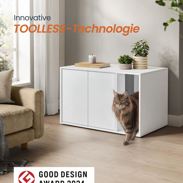 Katze mit Push-to-Open-Türen für große Katzen gebacken