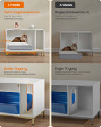 Katze mit Krabbenmatte 90 x 48 x 61,5 cm Weißgold gebacken