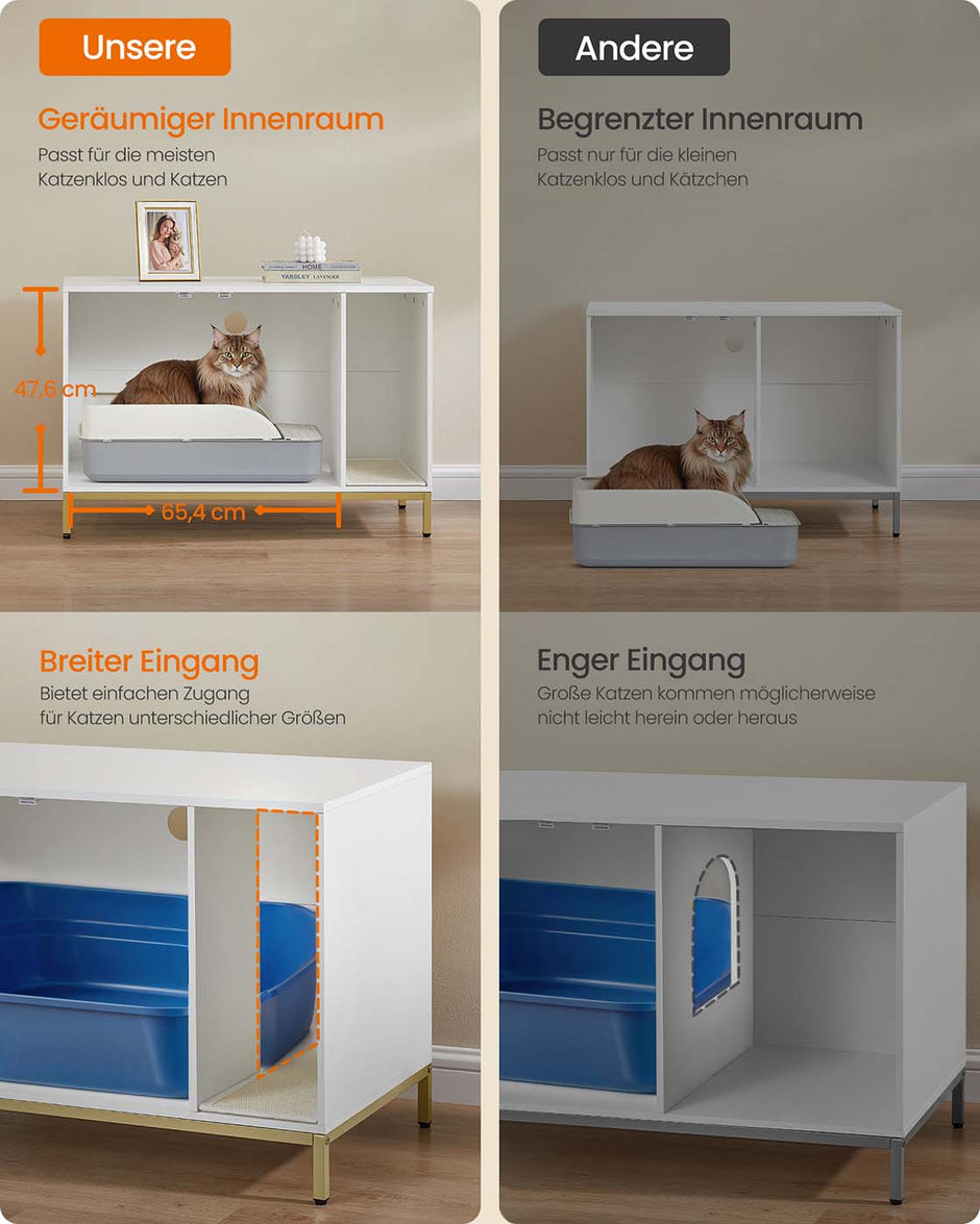 Katze mit Krabbenmatte 90 x 48 x 61,5 cm Weißgold gebacken