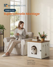 Kattenbakmeubel - 55 x 50 x 50 cm - spaanplaat en MDF - vintage wit-honingbruin - maximaal 50 kg