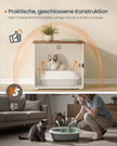 Kattenbakmeubel - 55 x 50 x 50 cm - spaanplaat en MDF - vintage wit-honingbruin - maximaal 50 kg