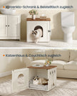 Kattenbakmeubel - 55 x 50 x 50 cm - spaanplaat en MDF - vintage wit-honingbruin - maximaal 50 kg
