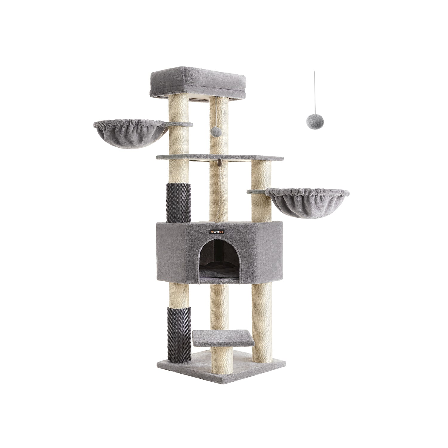 Kratzerpfosten mit Plateaus 50 x 50 x 160 cm Crème White Beige