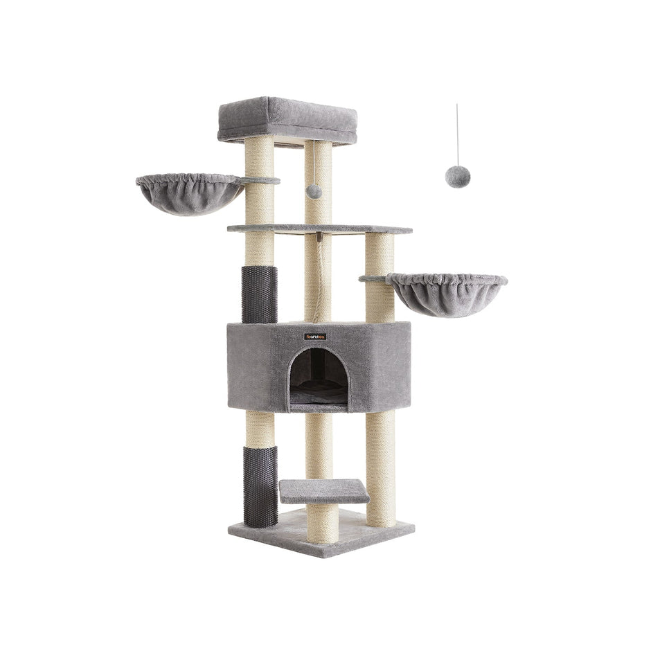 Kratzerpfosten mit Plateaus 50 x 50 x 160 cm Crème White Beige