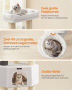 Kratzerpfosten mit Plateaus 50 x 50 x 160 cm Crème White Beige