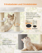Kratzerpfosten mit Plateaus 50 x 50 x 160 cm Crème White Beige