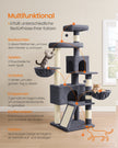 Krabpaal - 174 cm - Groot Platform - Dubbele Grot - Donkergrijs
