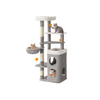 Katzenbaum mit mehreren Ebenen, Höhlen und Plattformen für Katzen