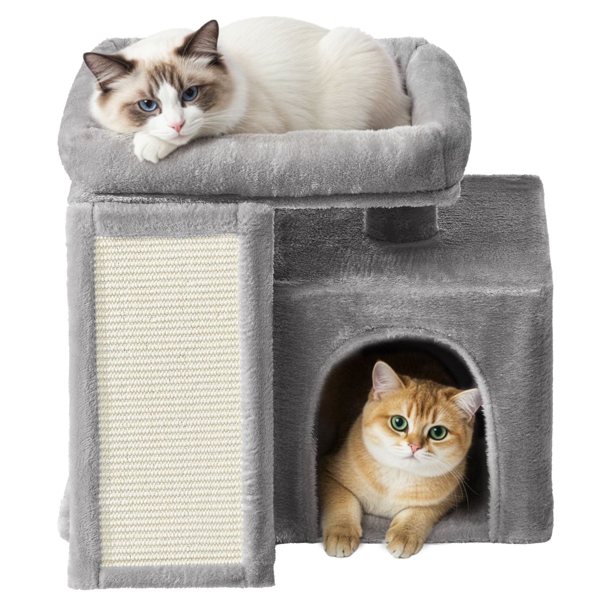 Kleine Krabpaal - Met Krabplank - Kattenmand - Platform - Lichtgrijs
