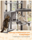 Krabpaal - Met Sisalstammen en Rustplateaus - Voor Grote Katten - Lichtgrijs - 105 x 45 x 202 cm