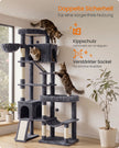 Krabpaal - Met Sisalstammen en Rustplateaus - Voor Grote Katten - Donkergrijs - 105 x 45 x 202 cm