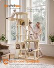 Krabpaal - Met Sisalstammen en Rustplateaus - Voor Grote Katten - Beige - 105 x 45 x 202 cm