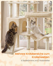 Krabpaal - Met Sisalstammen en Rustplateaus - Voor Grote Katten - Beige - 105 x 45 x 202 cm