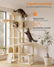 Krabpaal - Met Sisalstammen en Rustplateaus - Voor Grote Katten - Beige - 105 x 45 x 202 cm