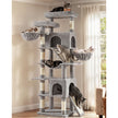 Krabpaal - Met Sisalstammen en Rustplateaus - Voor Grote Katten - Lichtgrijs - 55 x 45 x 206 cm