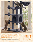 Krabpaal - Met Sisalstammen en Rustplateaus - Voor Grote Katten - Donkergrijs - 55 x 45 x 206 cm